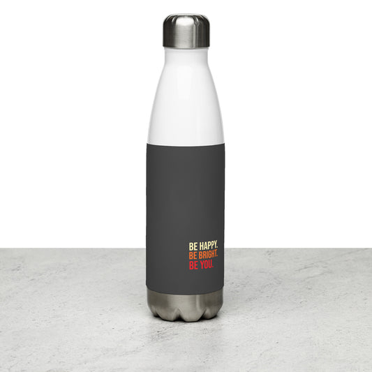 Mireille Fine Art, high-grade stainless steel water bottle with top, 17 oz, grey