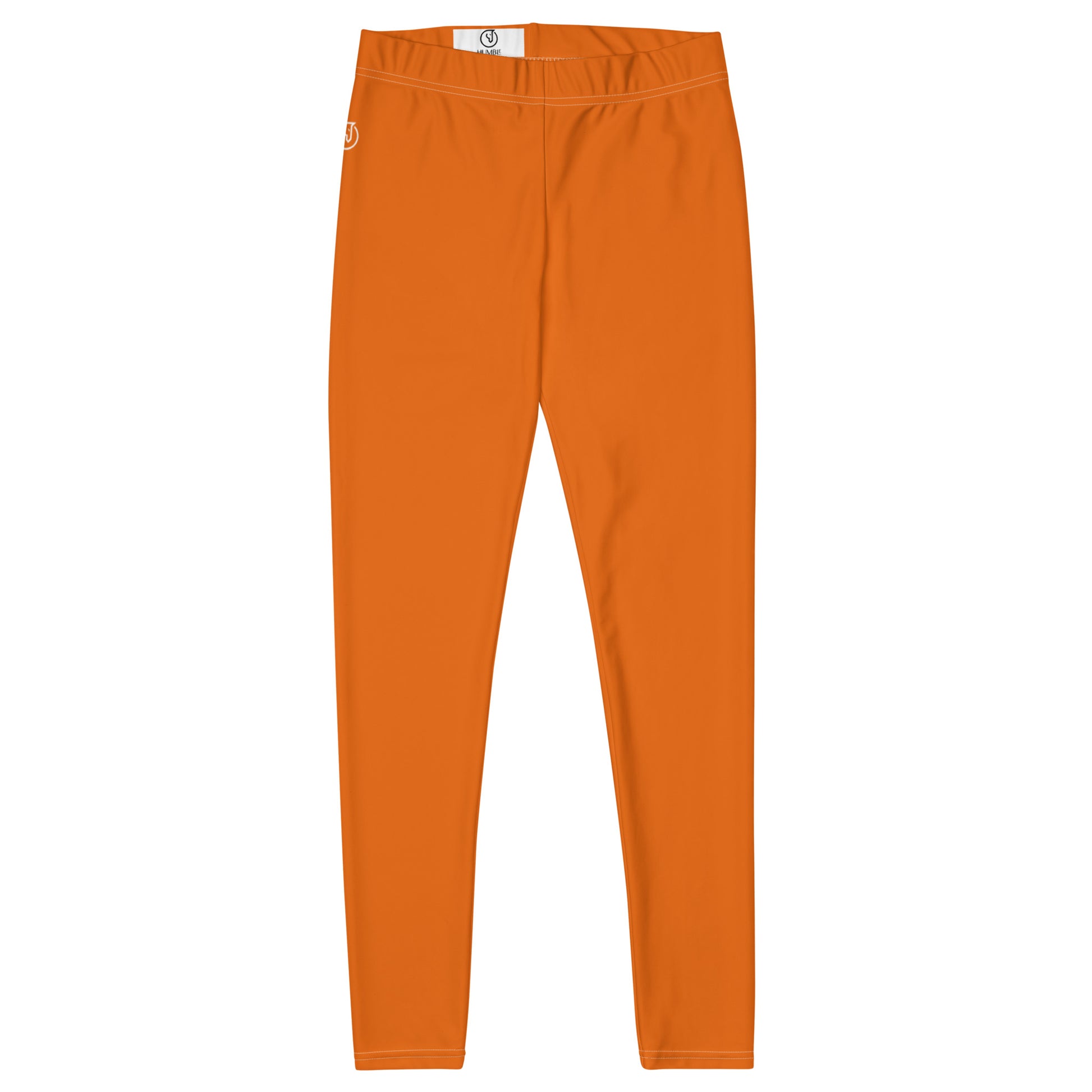 Humble Sportswear women's color match orange mid rise long leggings for gym wear 