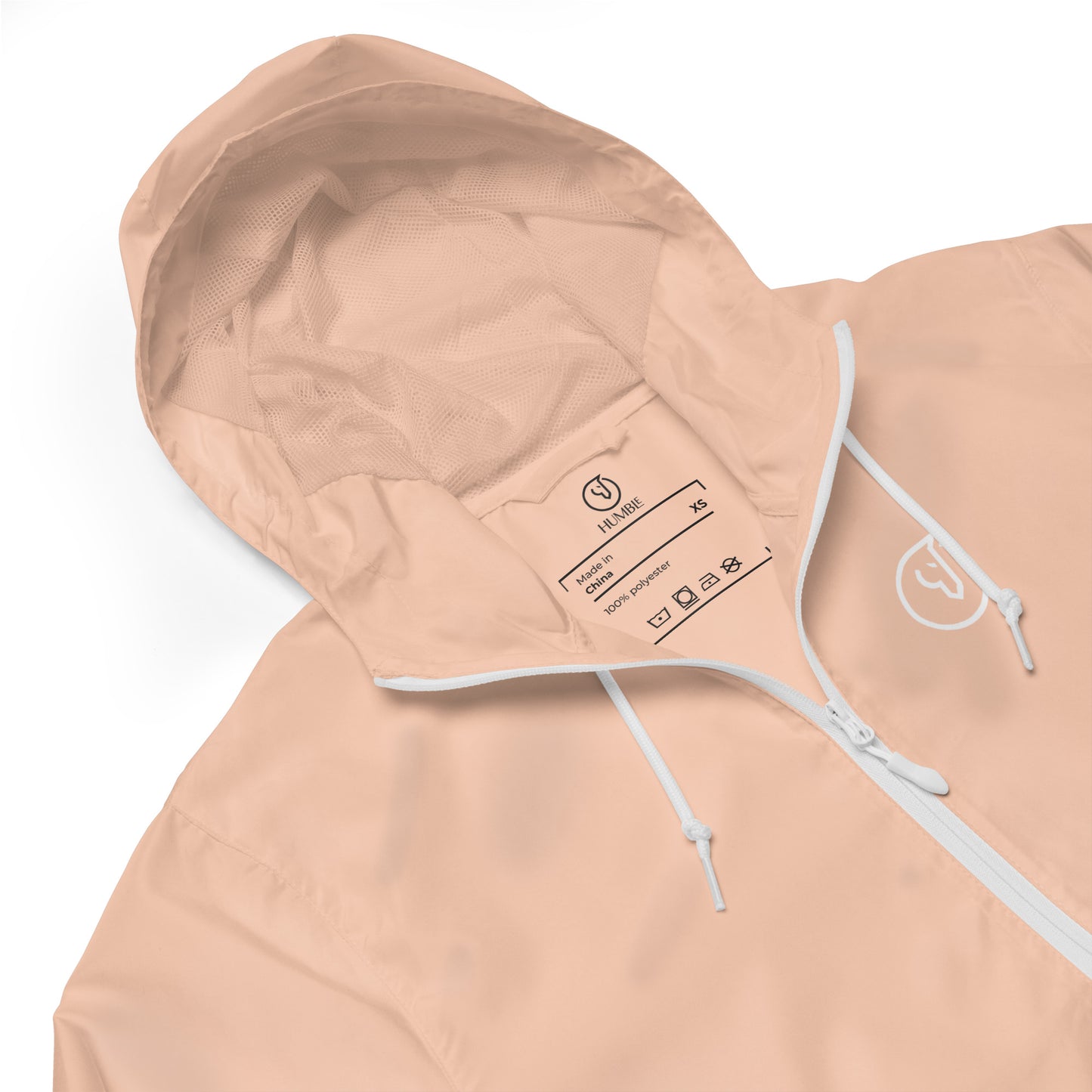 Humble Sportswear, men's wind and rain hooded windbreaker jacket peach