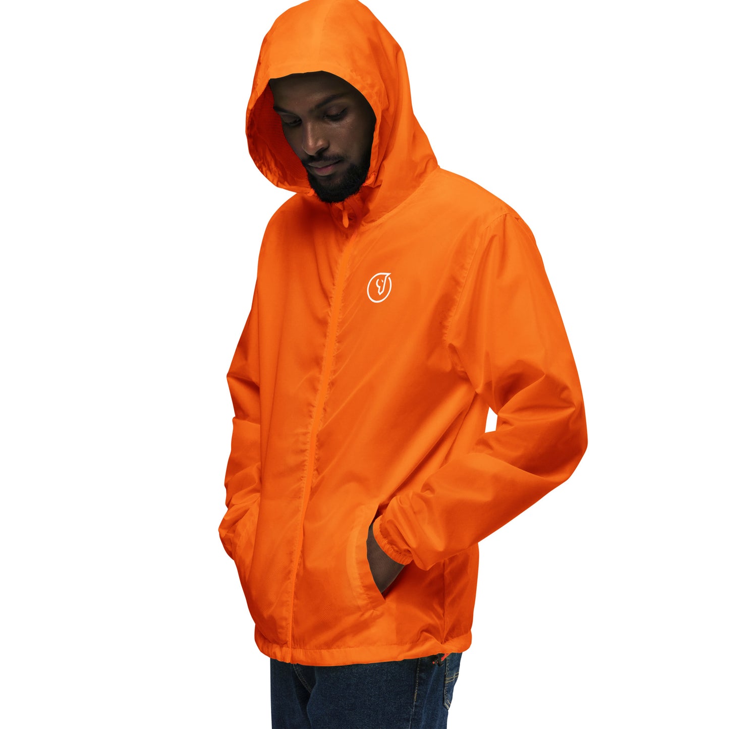 Humble Sportswear, men's wind and rain hooded windbreaker jacket orange