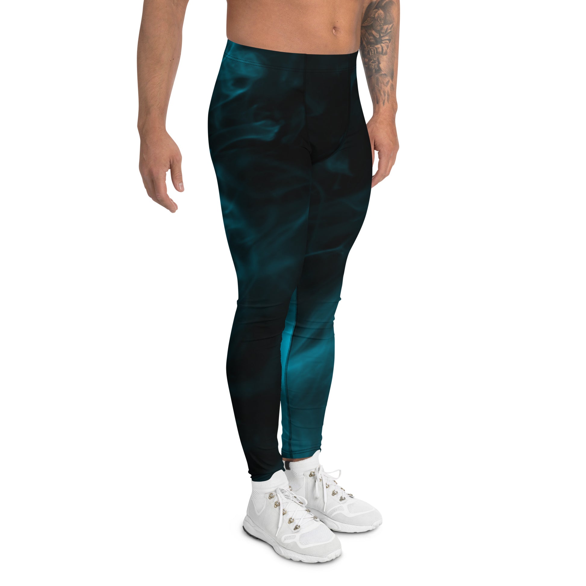 Humble sportswear, men's long gym activewear stretchy compression leggings, all over print