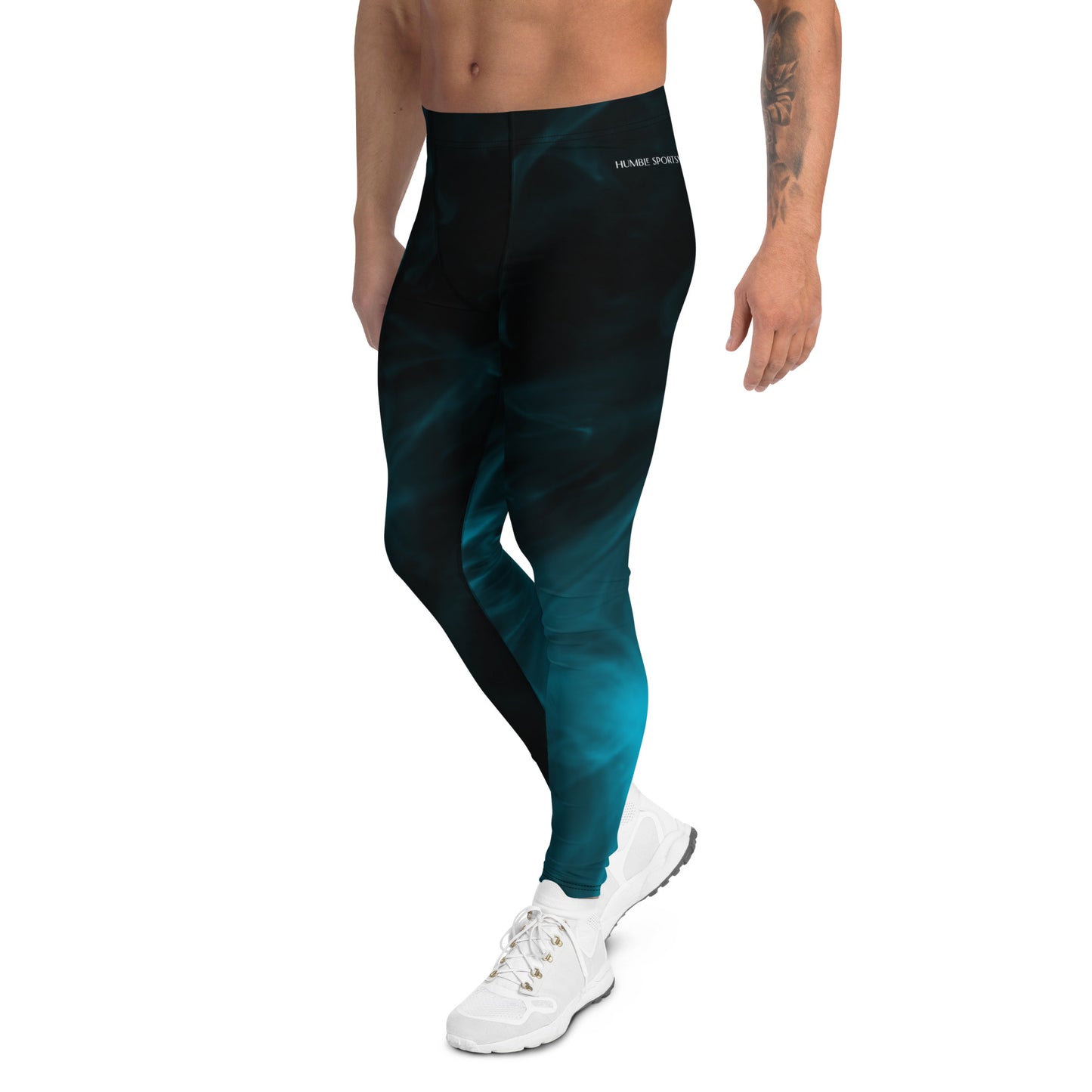 Humble sportswear, men's long gym activewear stretchy compression leggings, all over print
