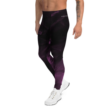 Humble Sportswear, men's all-over print purple smoke vapor compression performance activewear leggings