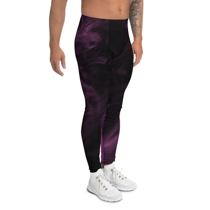 Humble Sportswear, men's all-over print purple smoke vapor compression performance activewear leggings