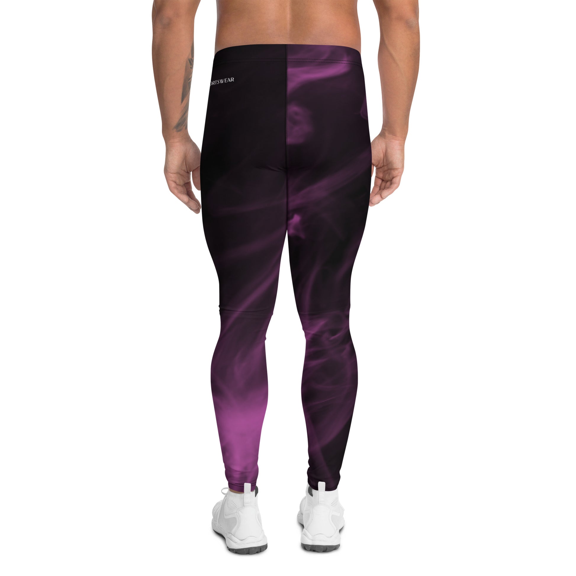 Humble Sportswear, men's all-over print purple smoke vapor compression performance activewear leggings