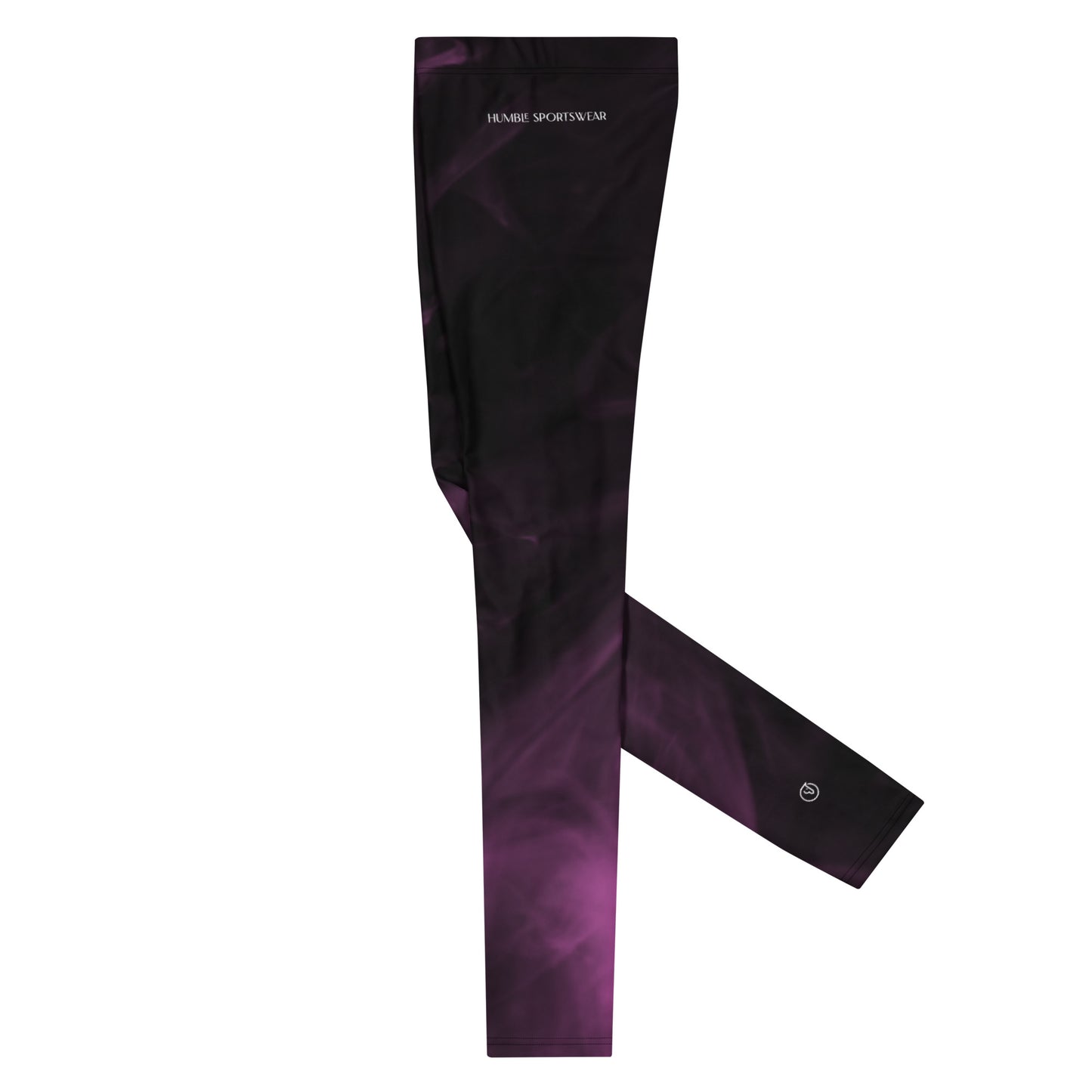 Humble Sportswear, men's all-over print purple smoke vapor compression performance activewear leggings