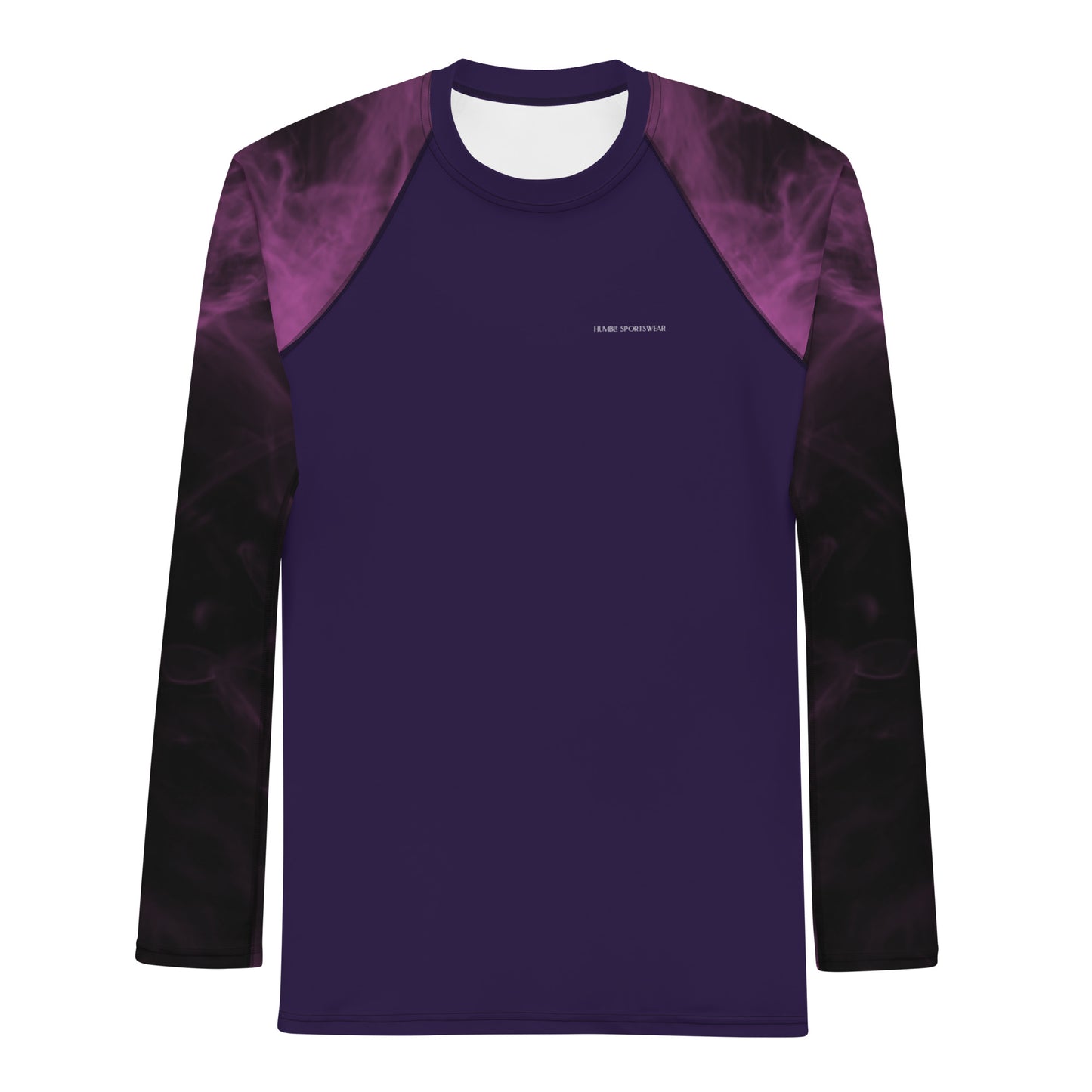 Humble Sportswear, men's color match active wear tops, men's purple compression all-over print long sleeve top