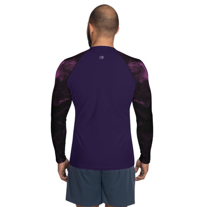Humble Sportswear, men's color match active wear tops, men's purple compression all-over print long sleeve top