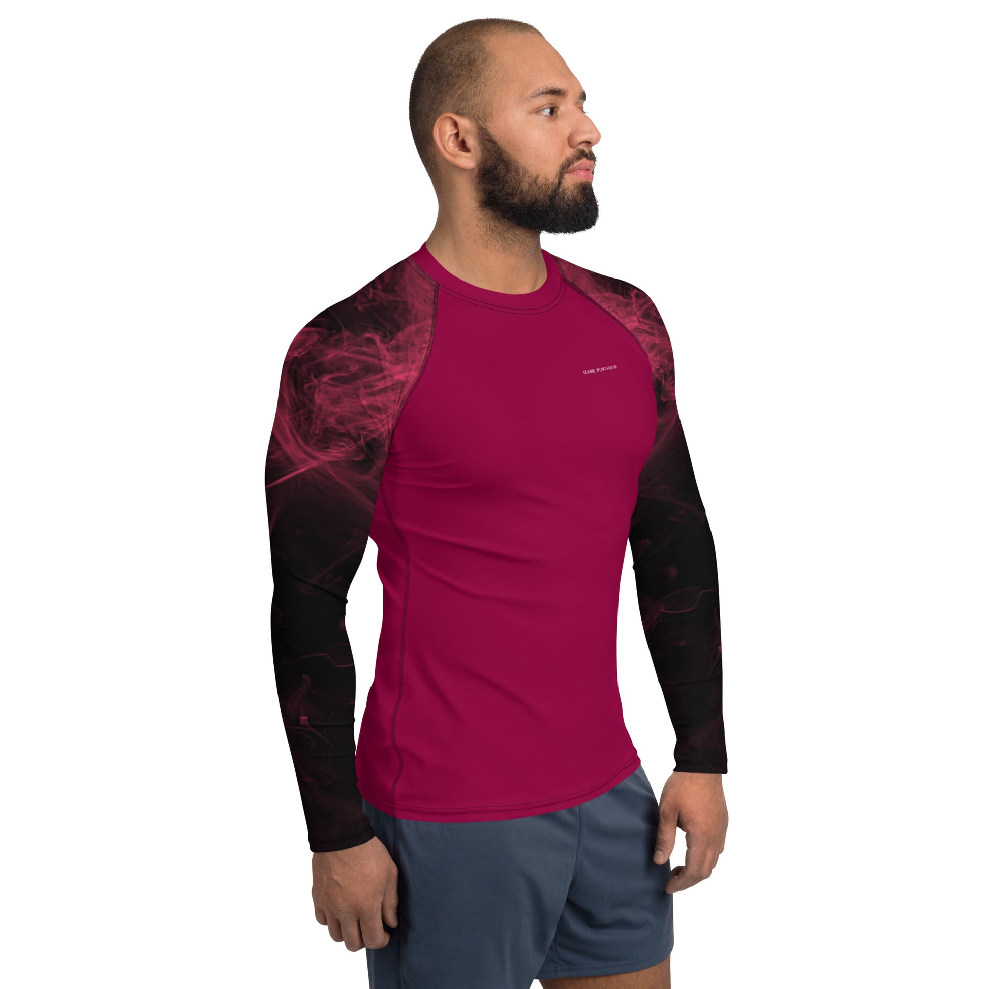 Humble Sportswear, men's color match activewear long sleeve compression rash guard, all-over print top