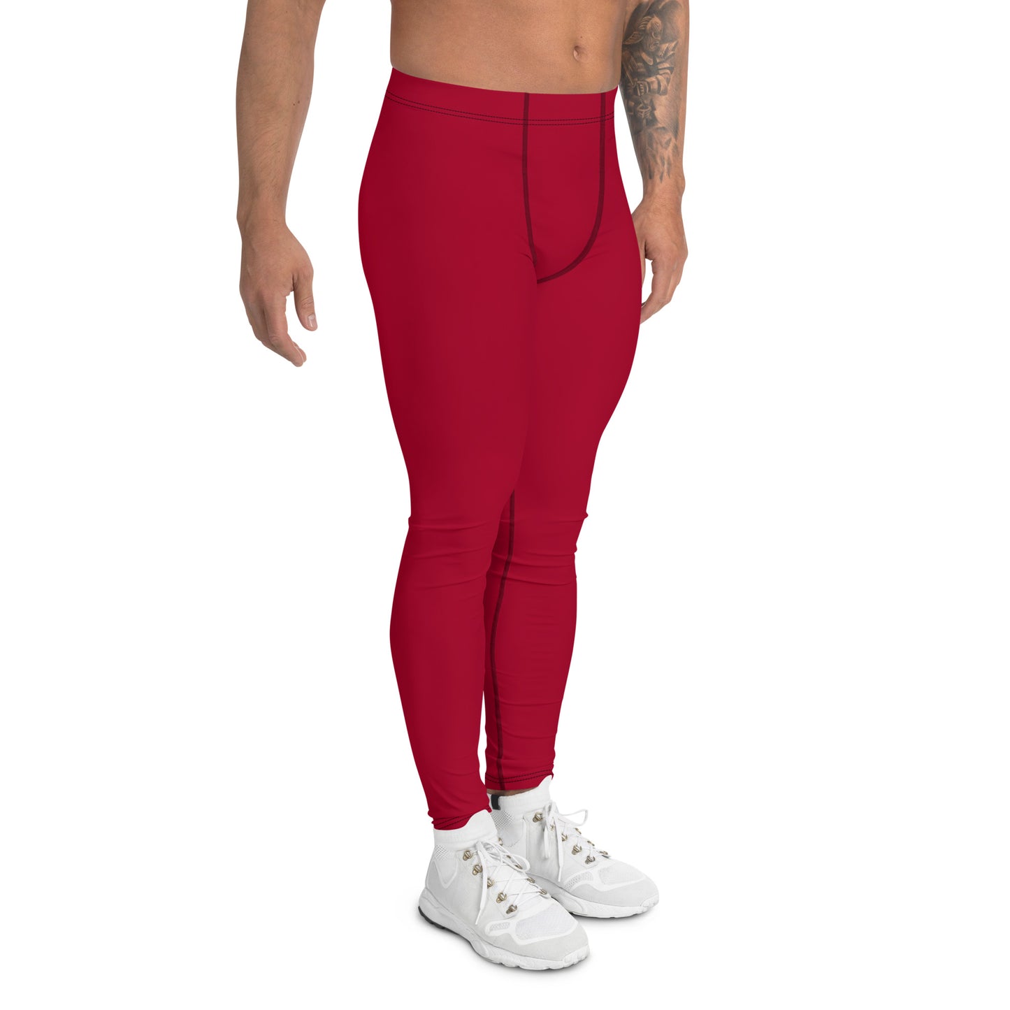 Humble Sportswear, men's color match active wear leggings red 