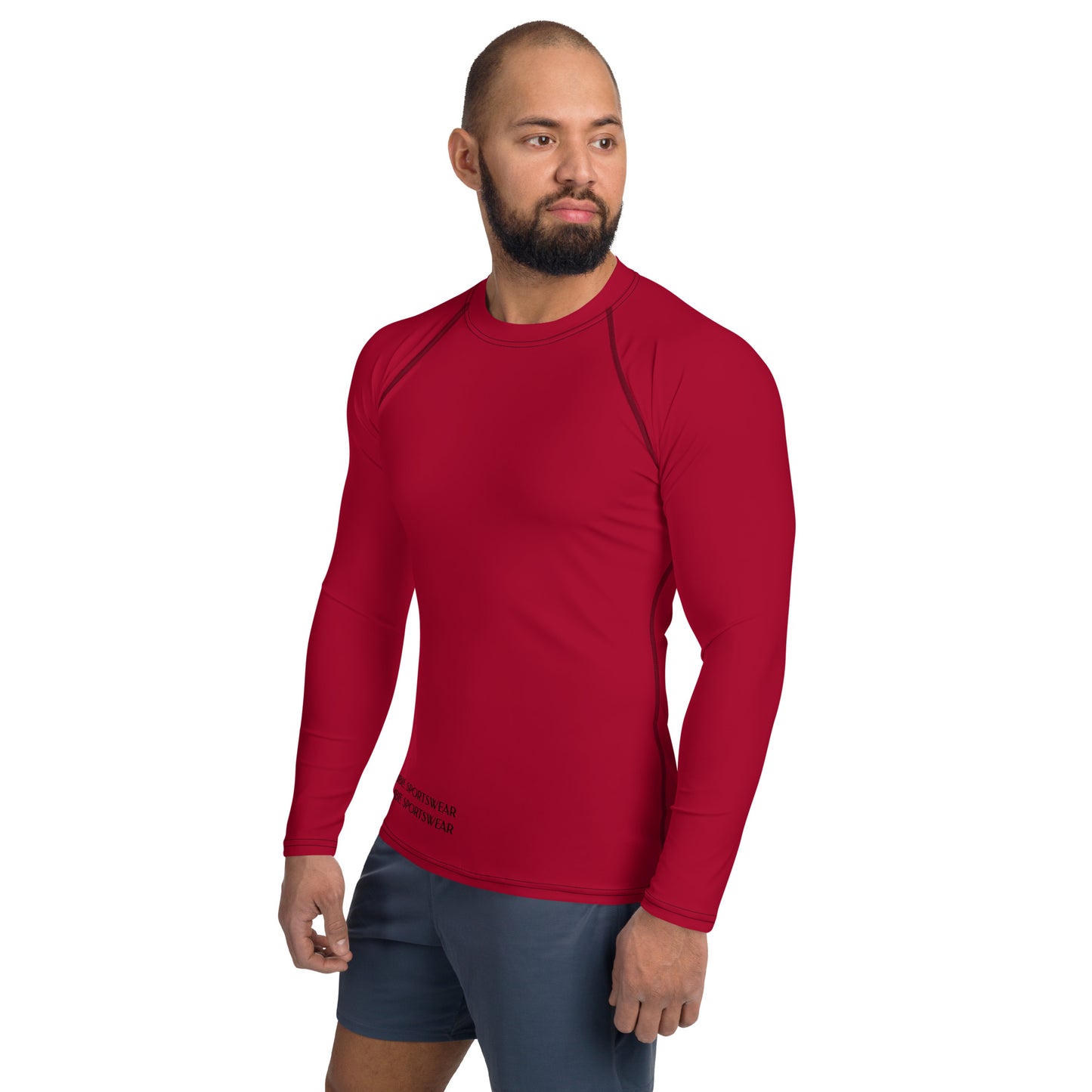 Humble Sportswear™ Men's Carmine Red Rash Guard - Mireille Fine Art