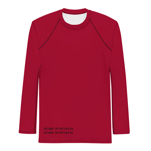 Humble Sportswear™ Men's Carmine Red Rash Guard - Mireille Fine Art