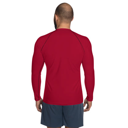 Humble Sportswear™ Men's Carmine Red Rash Guard - Mireille Fine Art