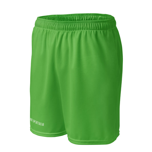 Humble Sportswear, men's mesh color match green basketball shorts, moisture-wicking shorts