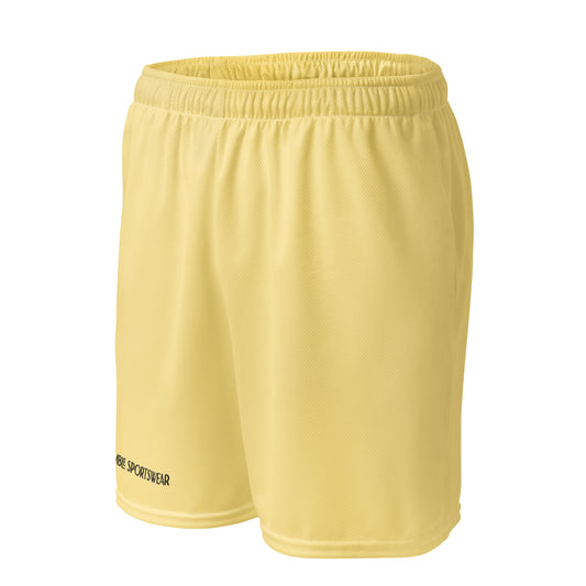 Humble Sportswear men’s moisture wicking athletic mesh shorts, yellow workout shorts for men, men’s active shorts, men’s active minimalist shorts
