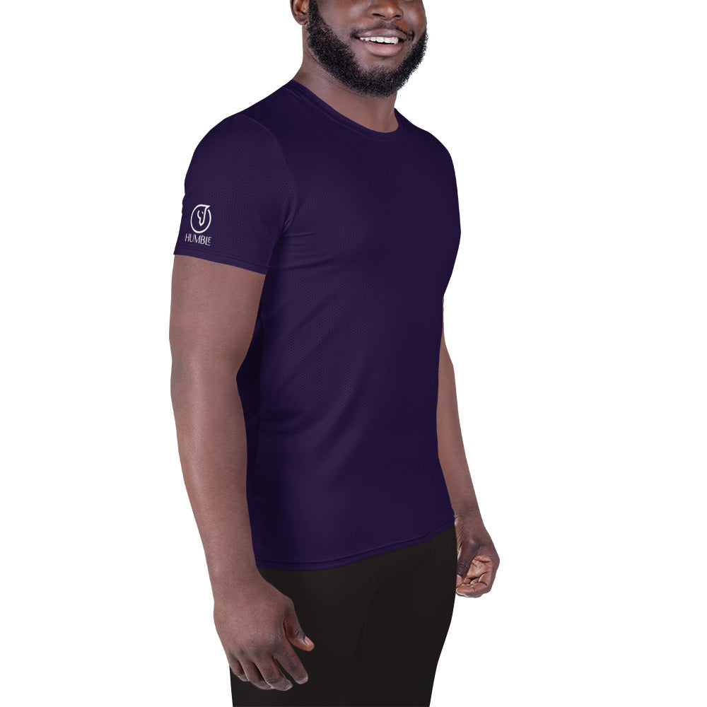 Humble Sportswear, Men's active mesh gym t-shirt, purple tops for men