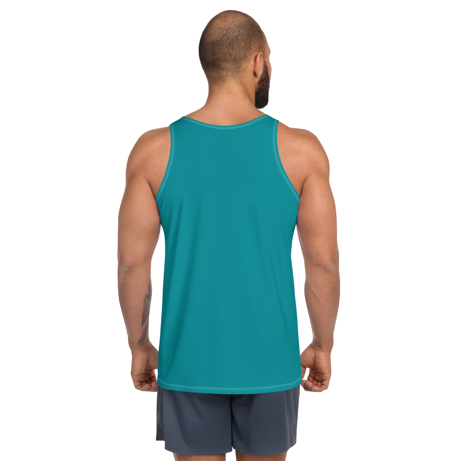 Humble Sportswear, men's color match activewear tank tops, blue gym tank tops for men