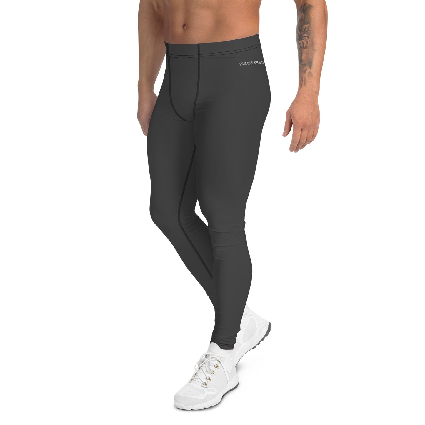 Humble Sportswear, men's color match activewear leggings, performance activewear leggings for men grey