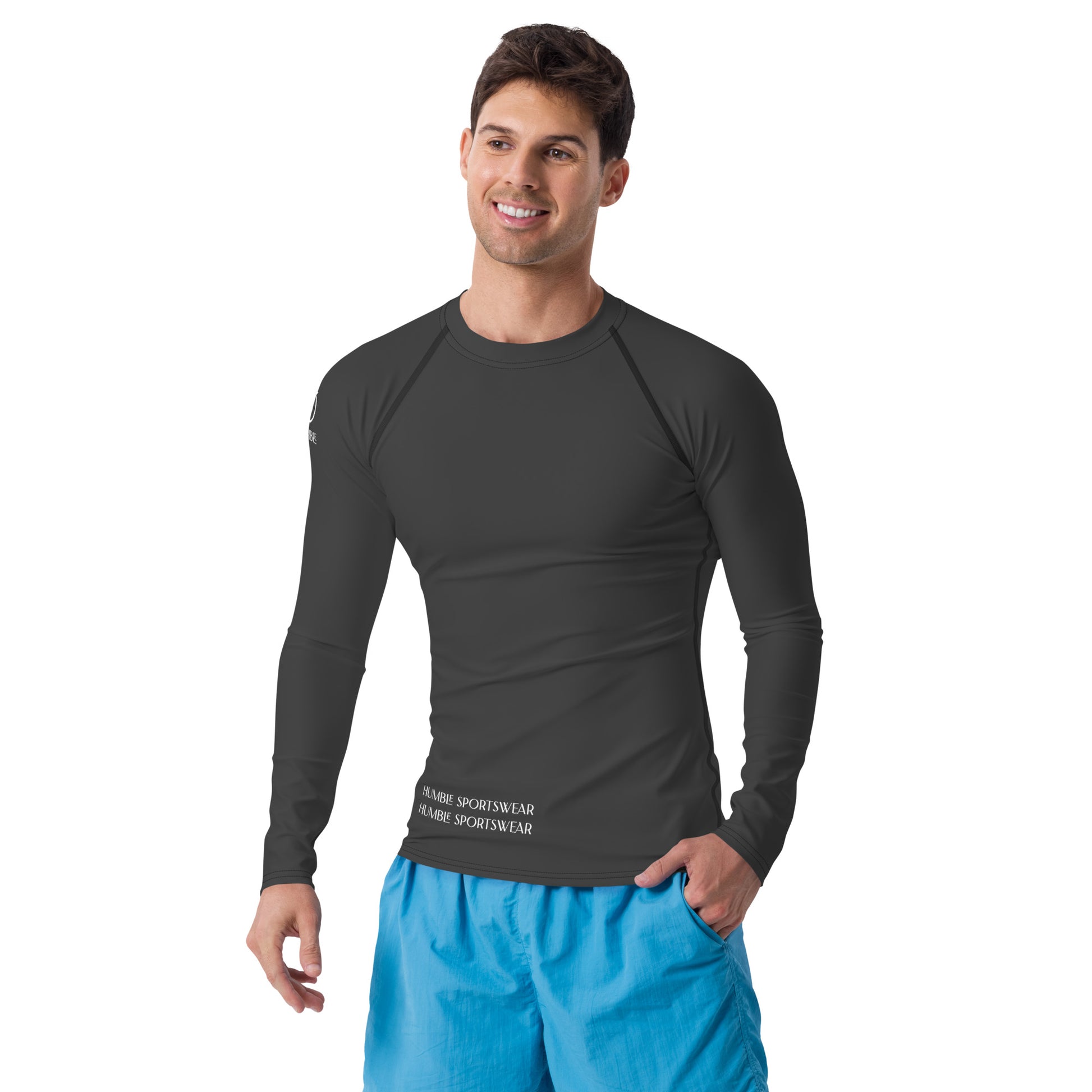 Humble Sportswear, men's color match tops. men's athletic wear rash guards for swim, compression top