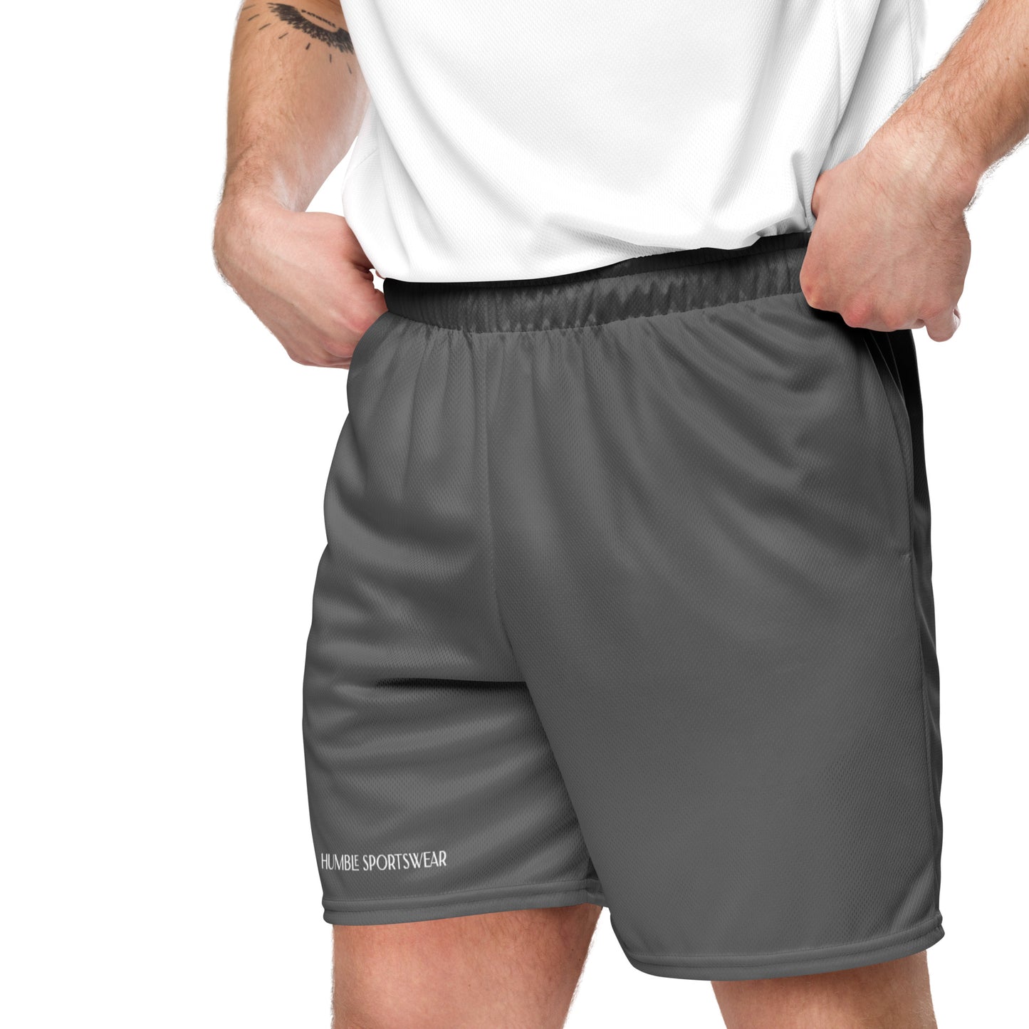 Humble Sportswear men’s color match shorts grey, men’s mesh athletics shorts, men’s basketball shorts, casual shorts for men, active shorts for men