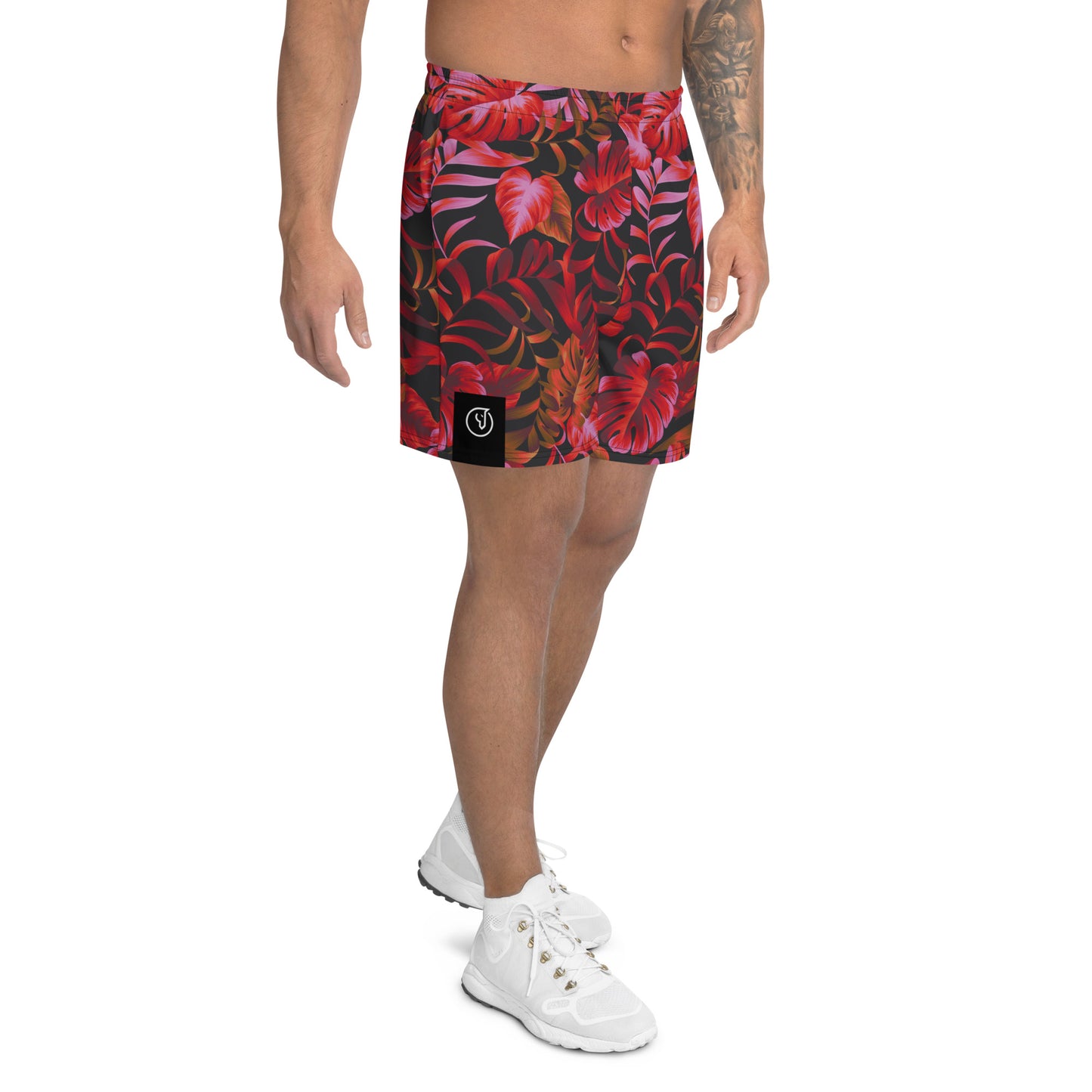 Humble Sportswear, men's eco-friendly recycled athletic floral shorts