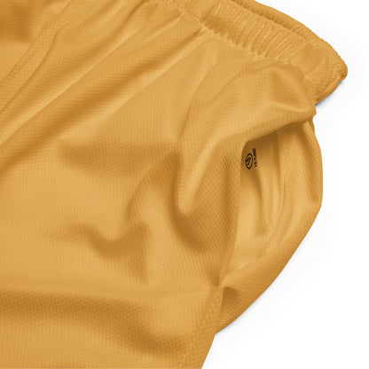 Humble Sportswear, men's color match activewear basketball shorts, gold 