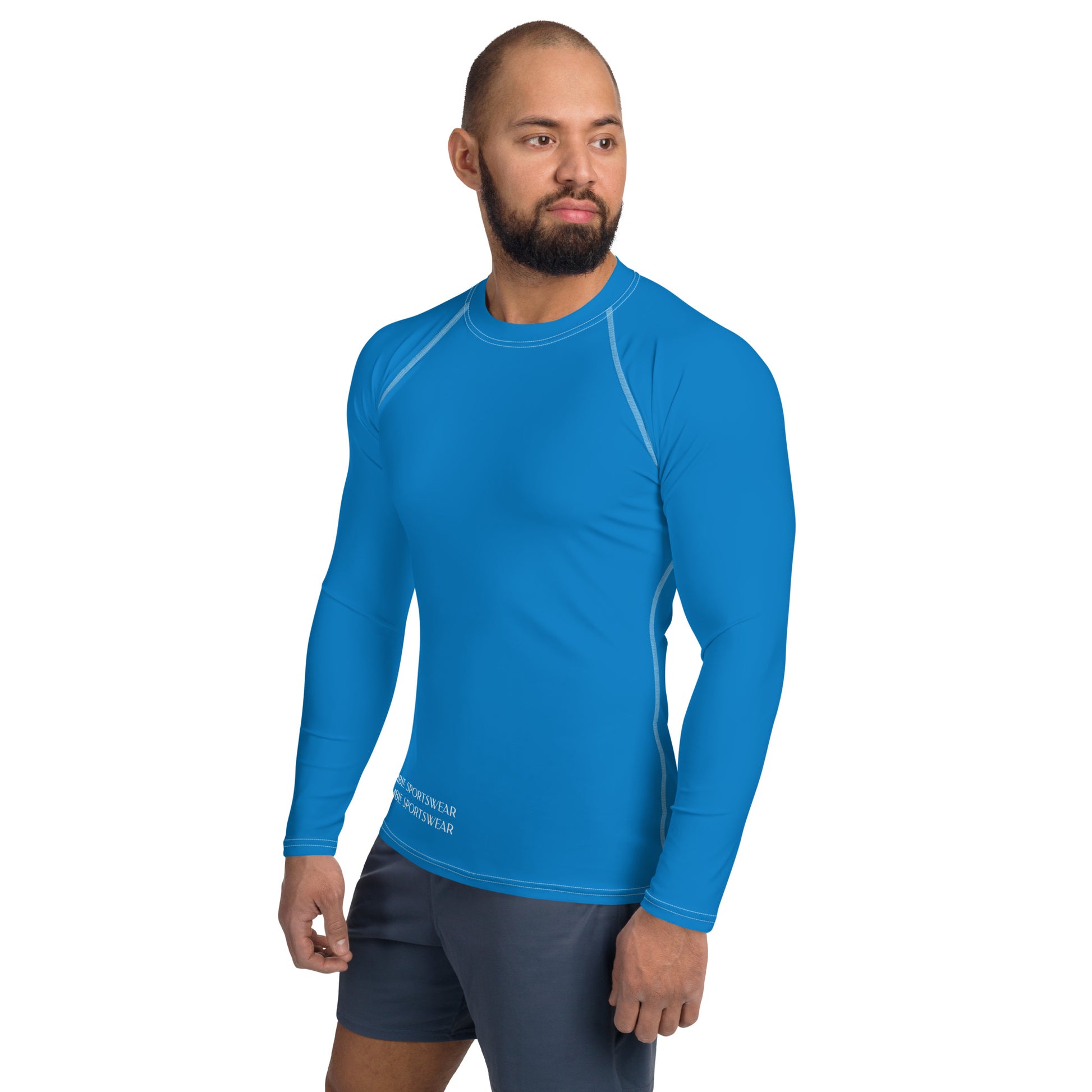 Humble Sportswear™ Men's Lazer Blue Athleisure Rash Guard - Mireille Fine Art