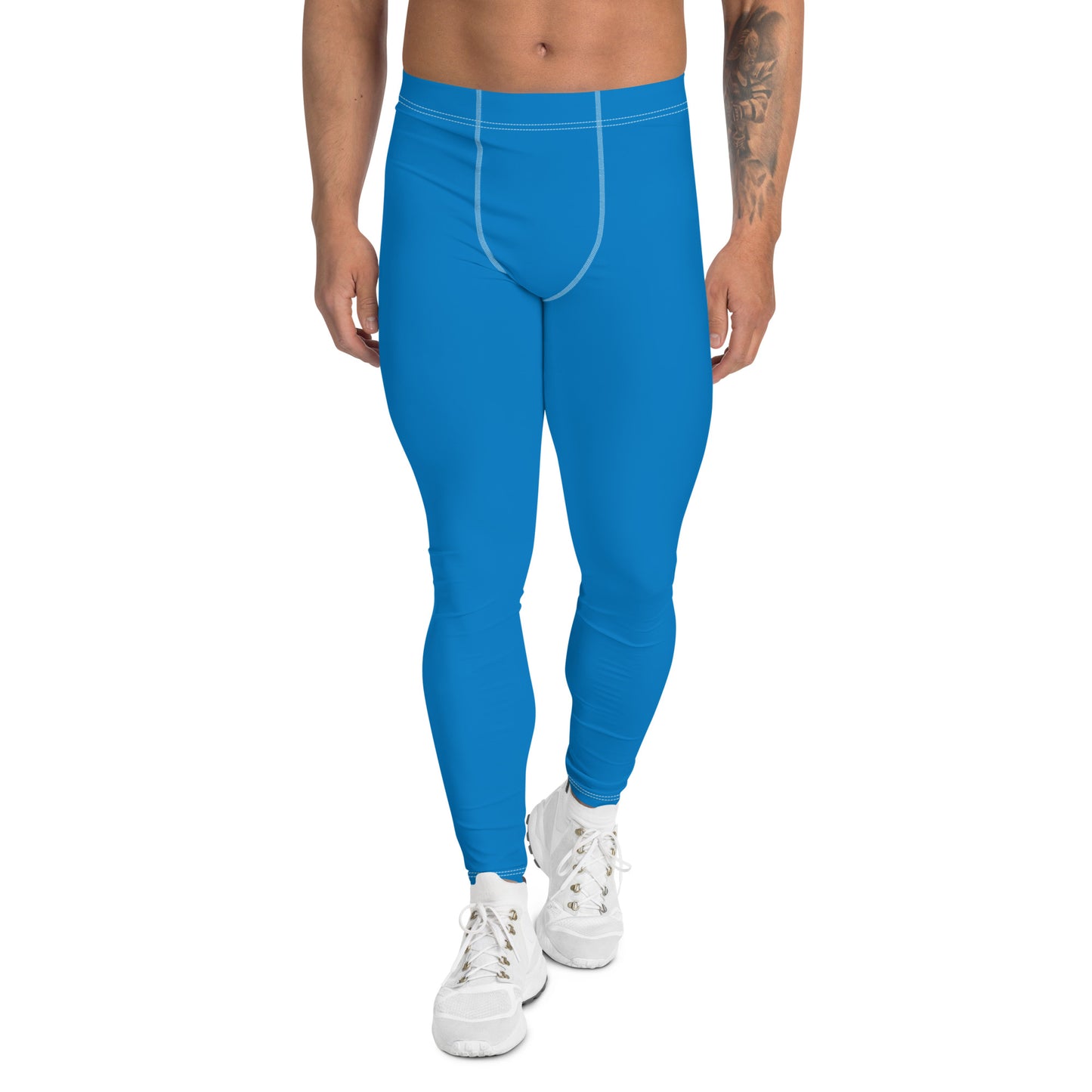 Humble Sportswear, men's color match active compression leggings, blue