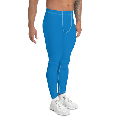 Humble Sportswear, men's color match active compression leggings, lazer blue