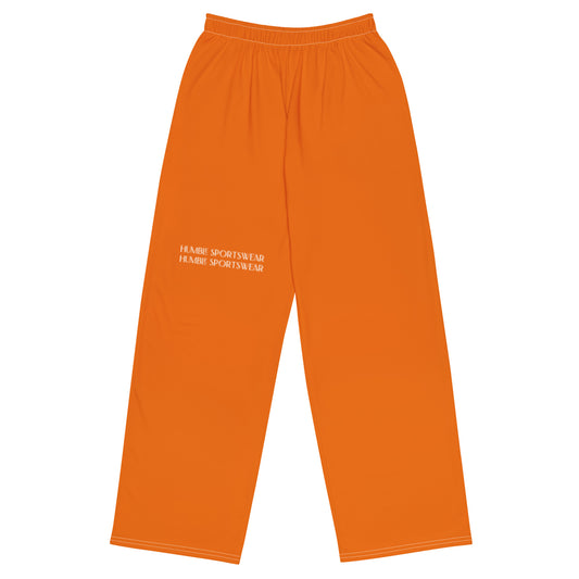 Humble Sportswear, men's color match activewear and loungewear pants, wide-leg long, orange
