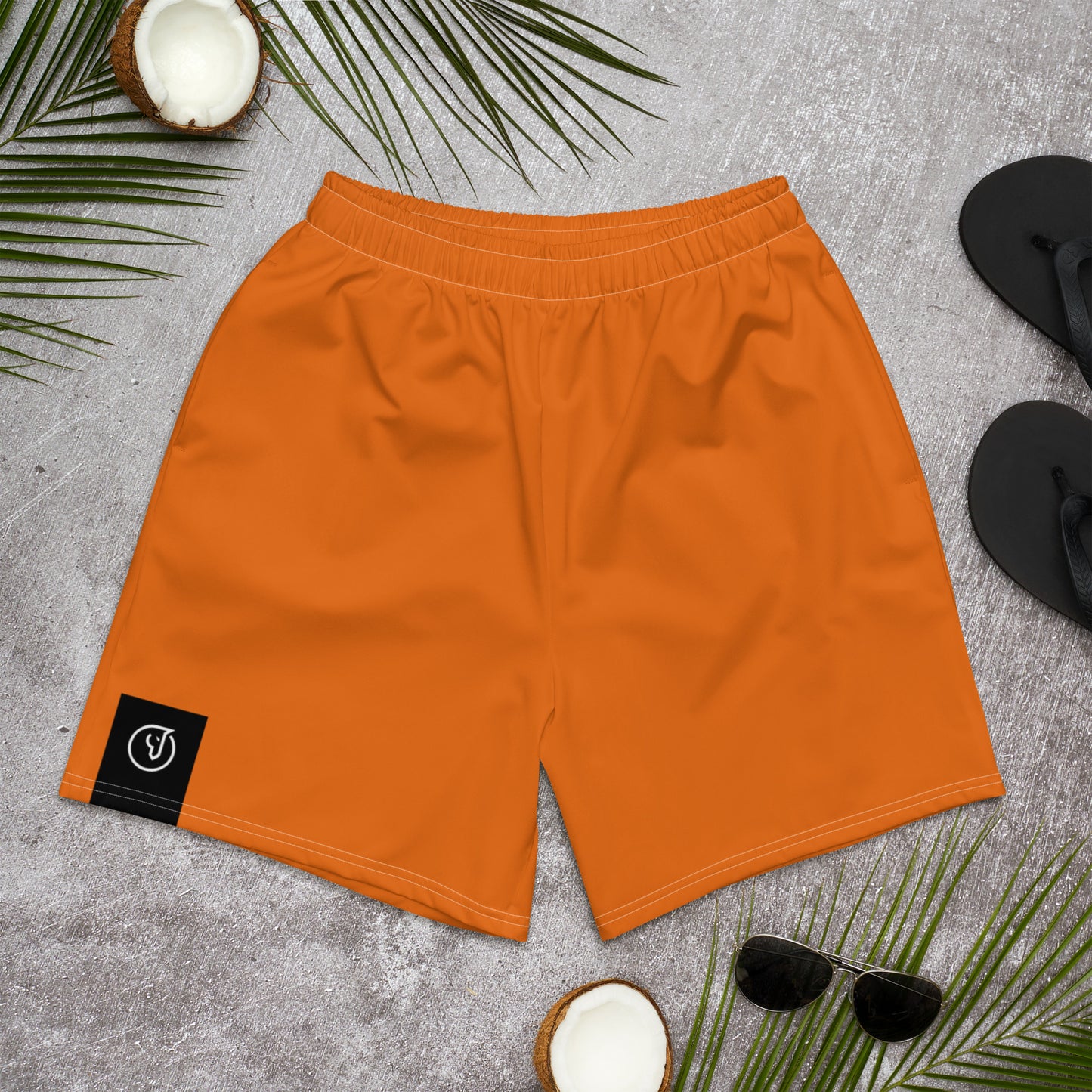 men's athletic shorts mango tango orange