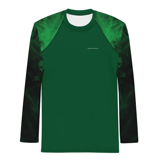 Humble sportswear, men's long sleeve activewear gym compression rash guard tops, green