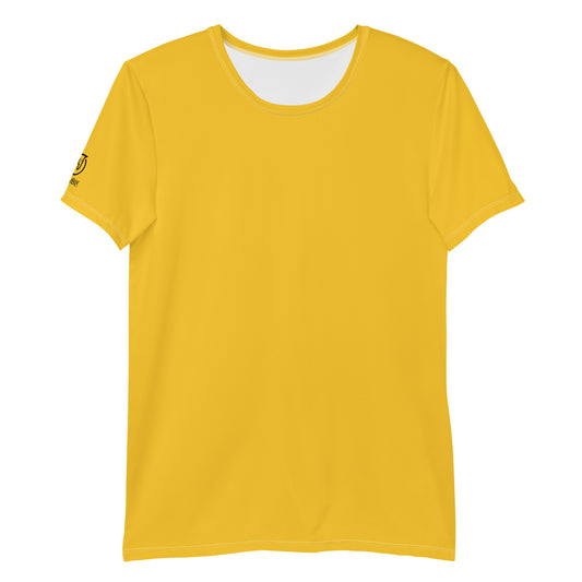 Men's activewear mesh tops, Humble Sportswear spandex mesh t-shirt color match, yellow
