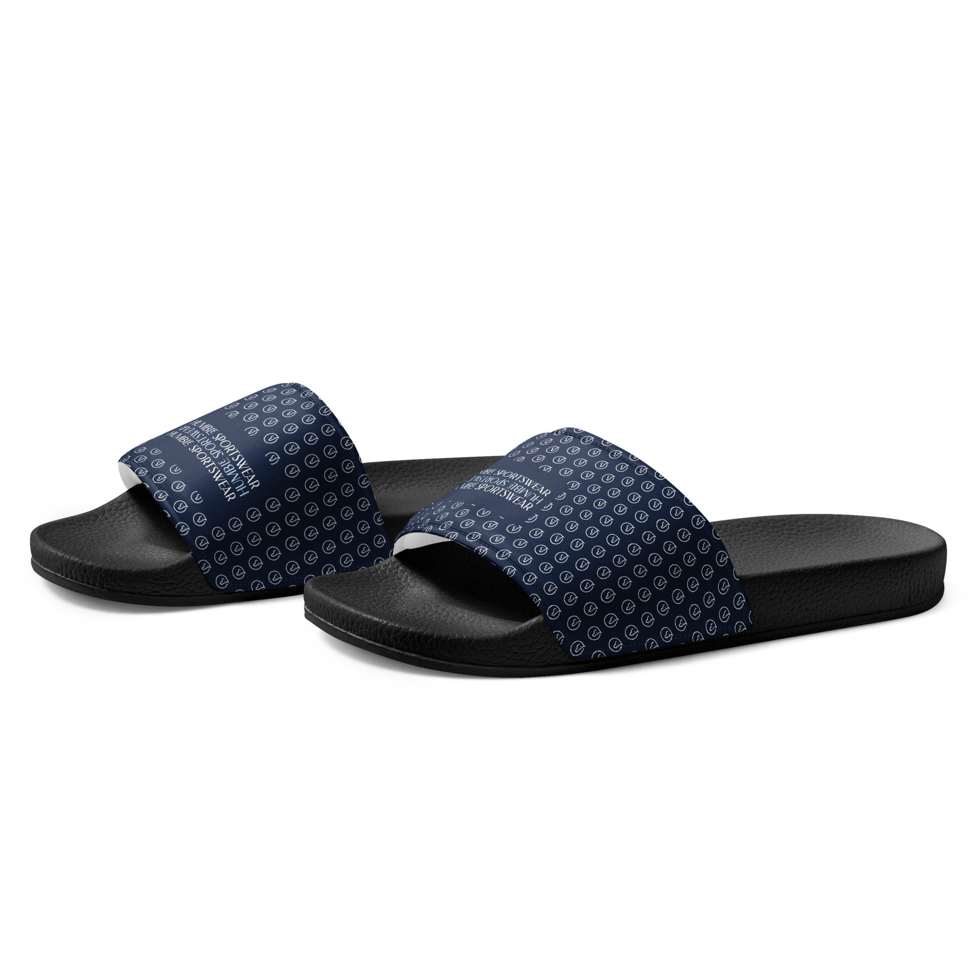 Humble Sportswear, men's casual navy blue Color Match slip-on slides sandals 