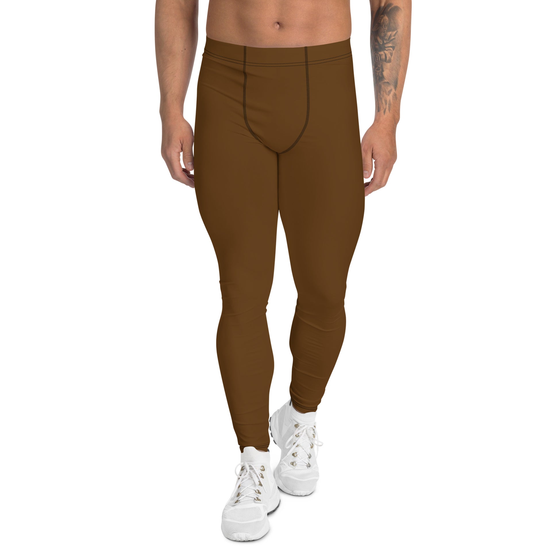 Humble Sportswear, Men's color match activewear leggings, men's brown activewear workout leggings, men's activewear  