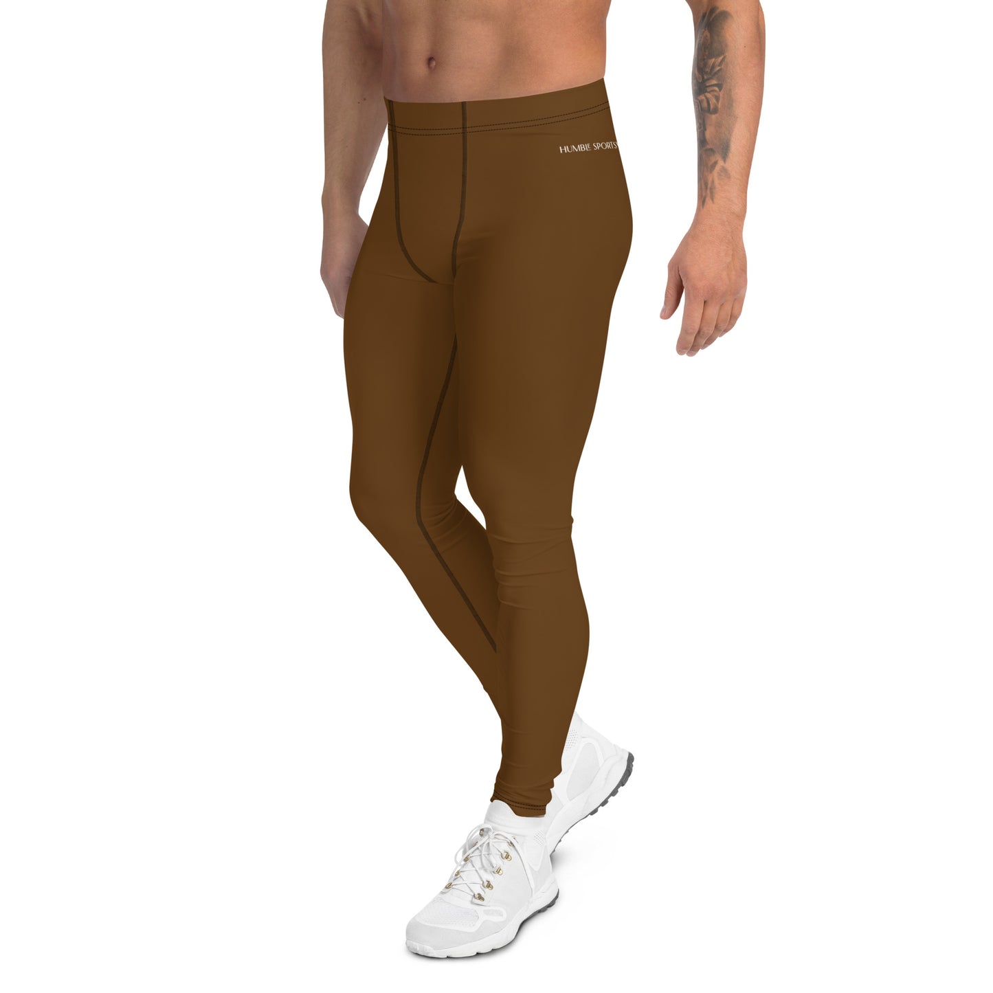 Humble Sportswear, Men's color match activewear leggings, men's brown activewear workout leggings, men's activewear  