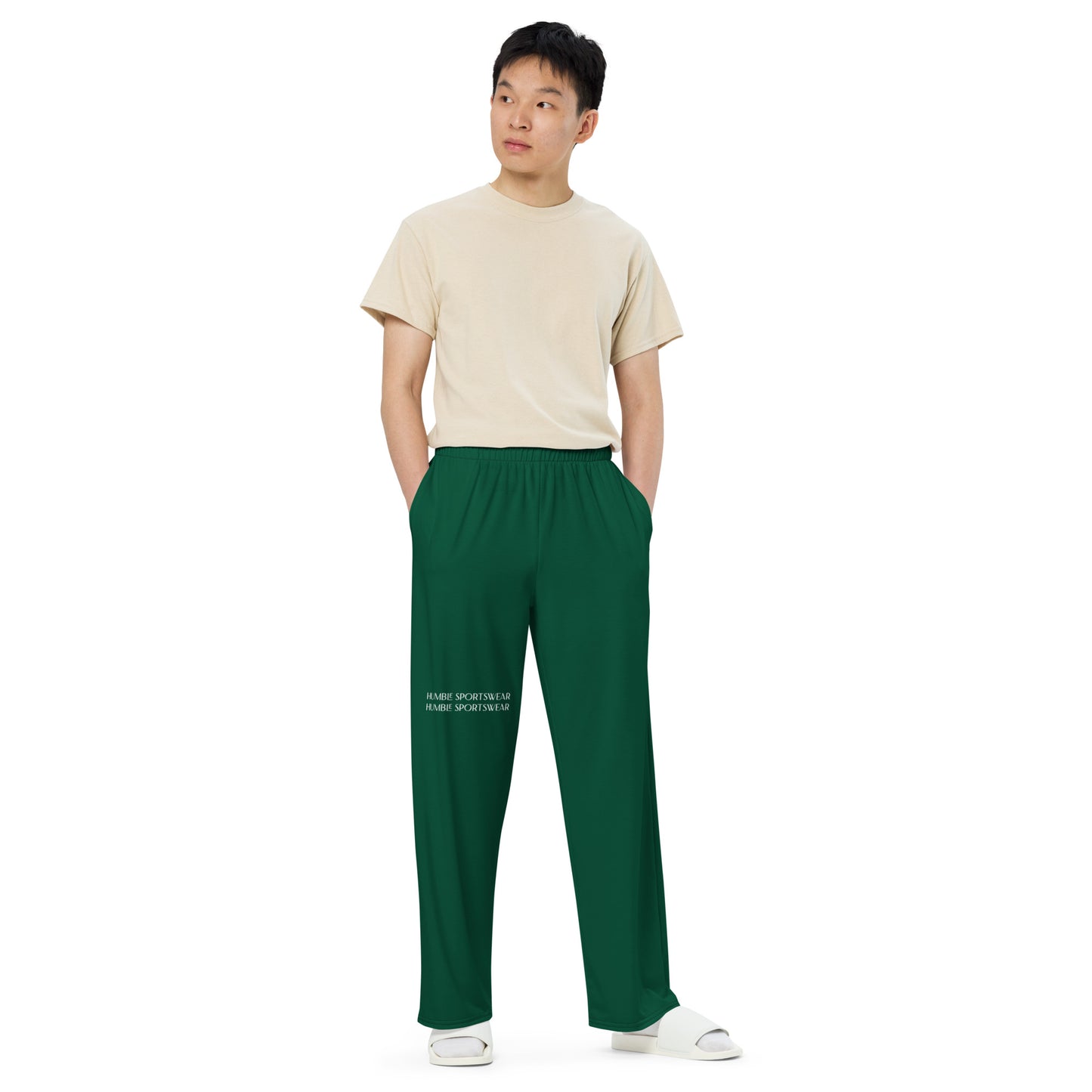 Humble Sportswear, men's color match active and loungewear wide-leg pants green