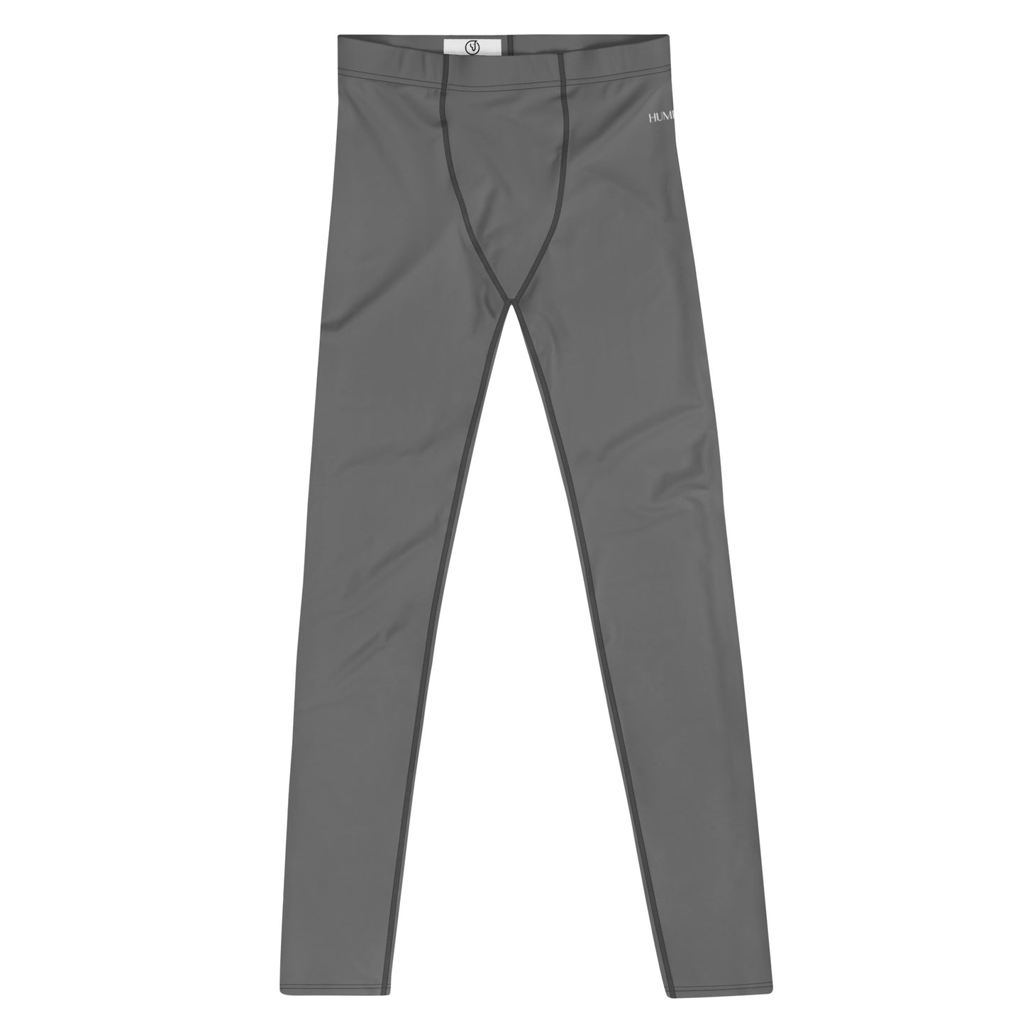 Humble Sportswear, men's long color match grey compression sports leggings 