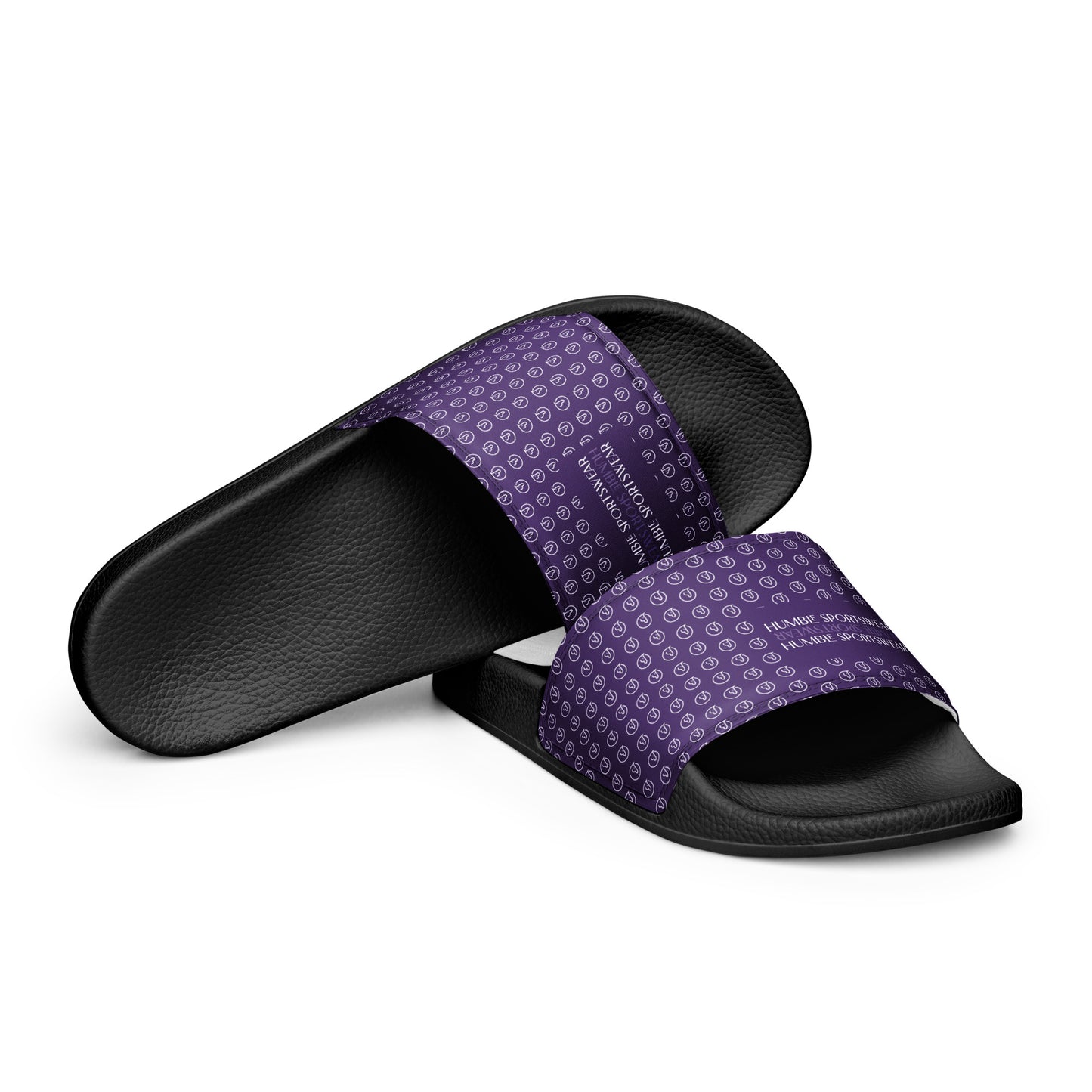 Humble Sportswear, men's casual slip on open toe Color Match purple slides sandals