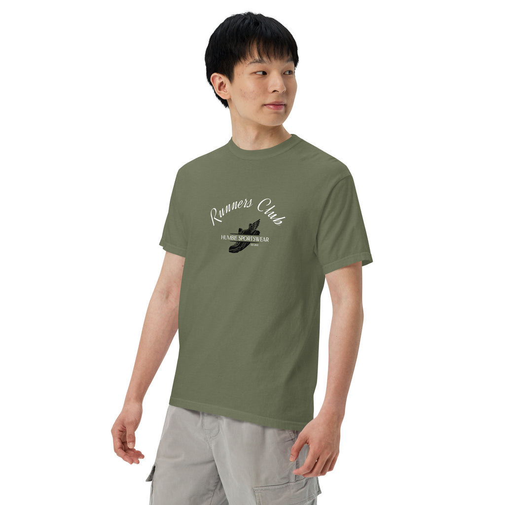 Heavyweight garment dyed runner's t-shirt with 100% cotton, Humble Sportswear men's t-shirts