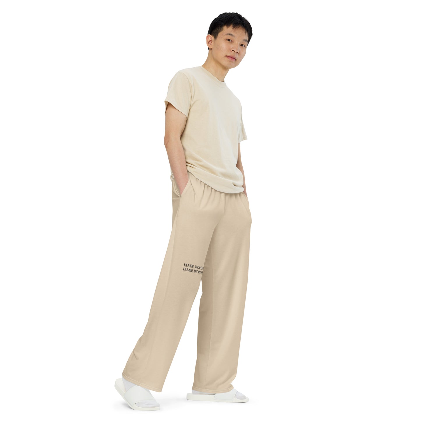 Humble Sportswear, men's color match activewear, men's neutral wide-leg loungewear pants