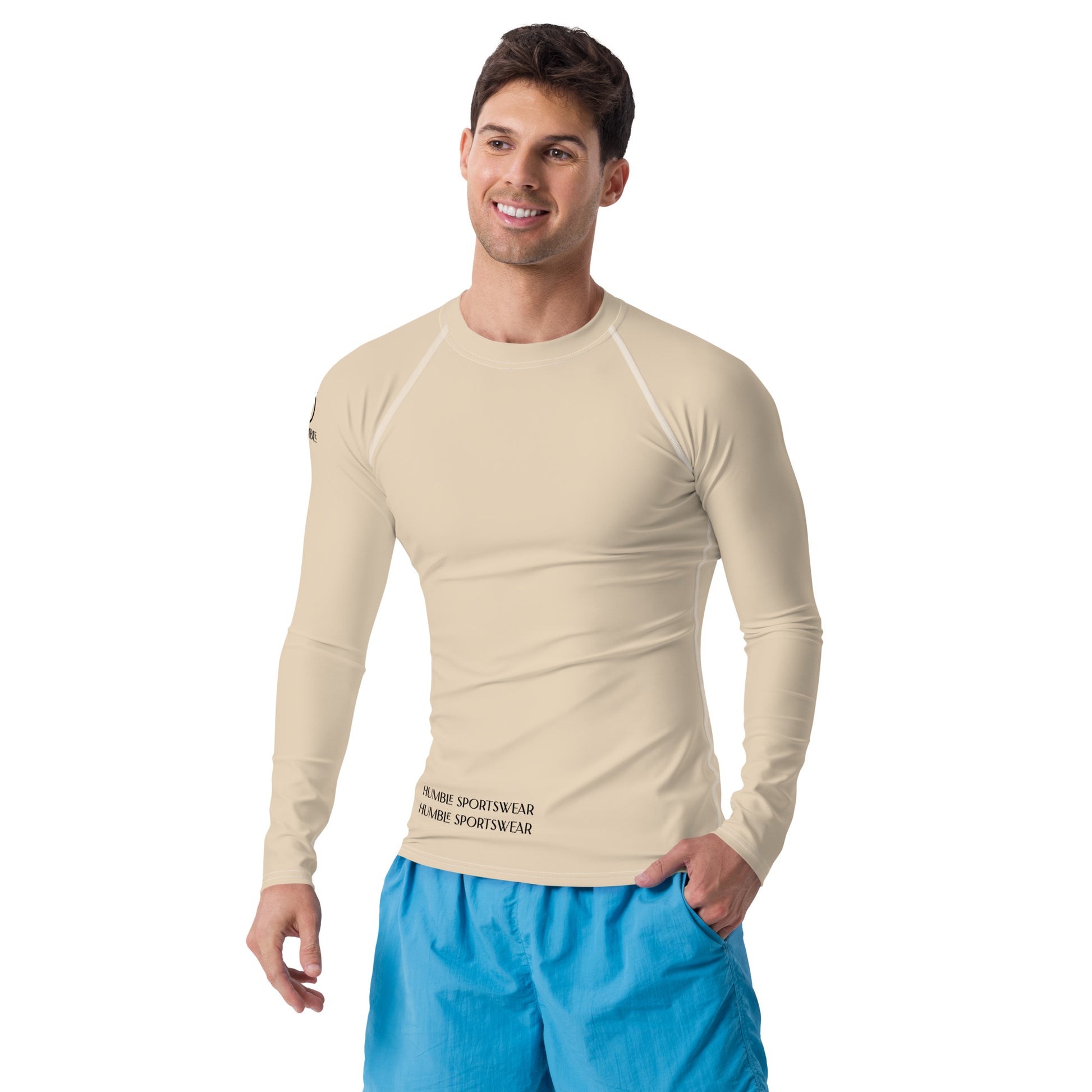 Humble Sportswear, men's color match long sleeve athletic rash guard, men's compression tops 