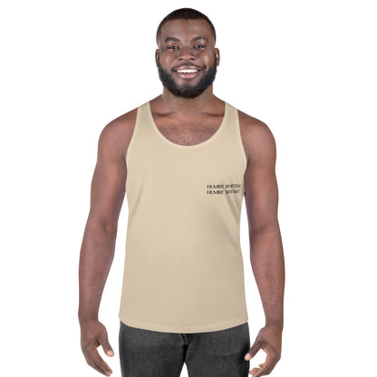 Humble Sportswear™ Men's Sand Brown Tank Top Mireille Fine Art