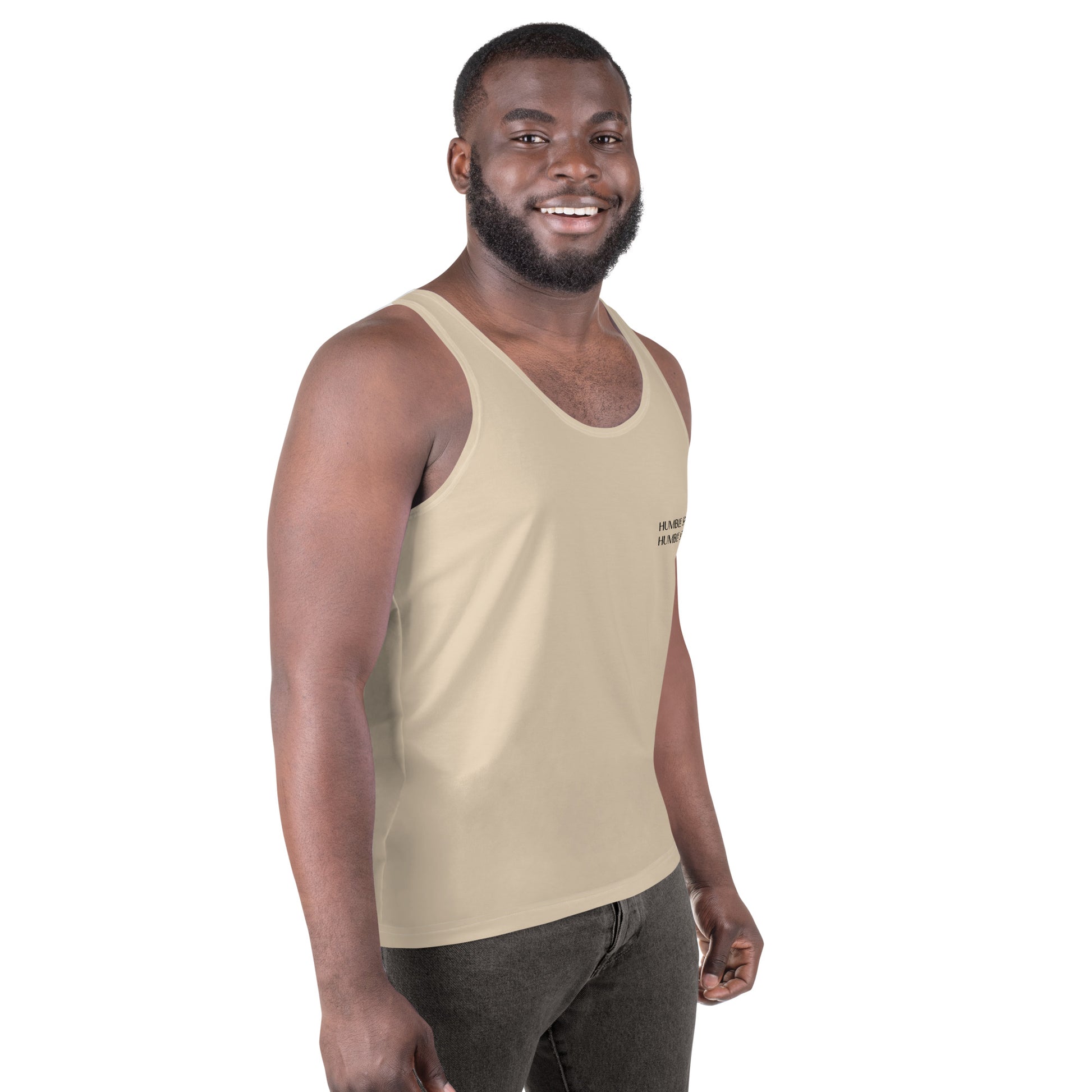 Humble Sportswear™ Men's Sand Brown Tank Top Mireille Fine Art