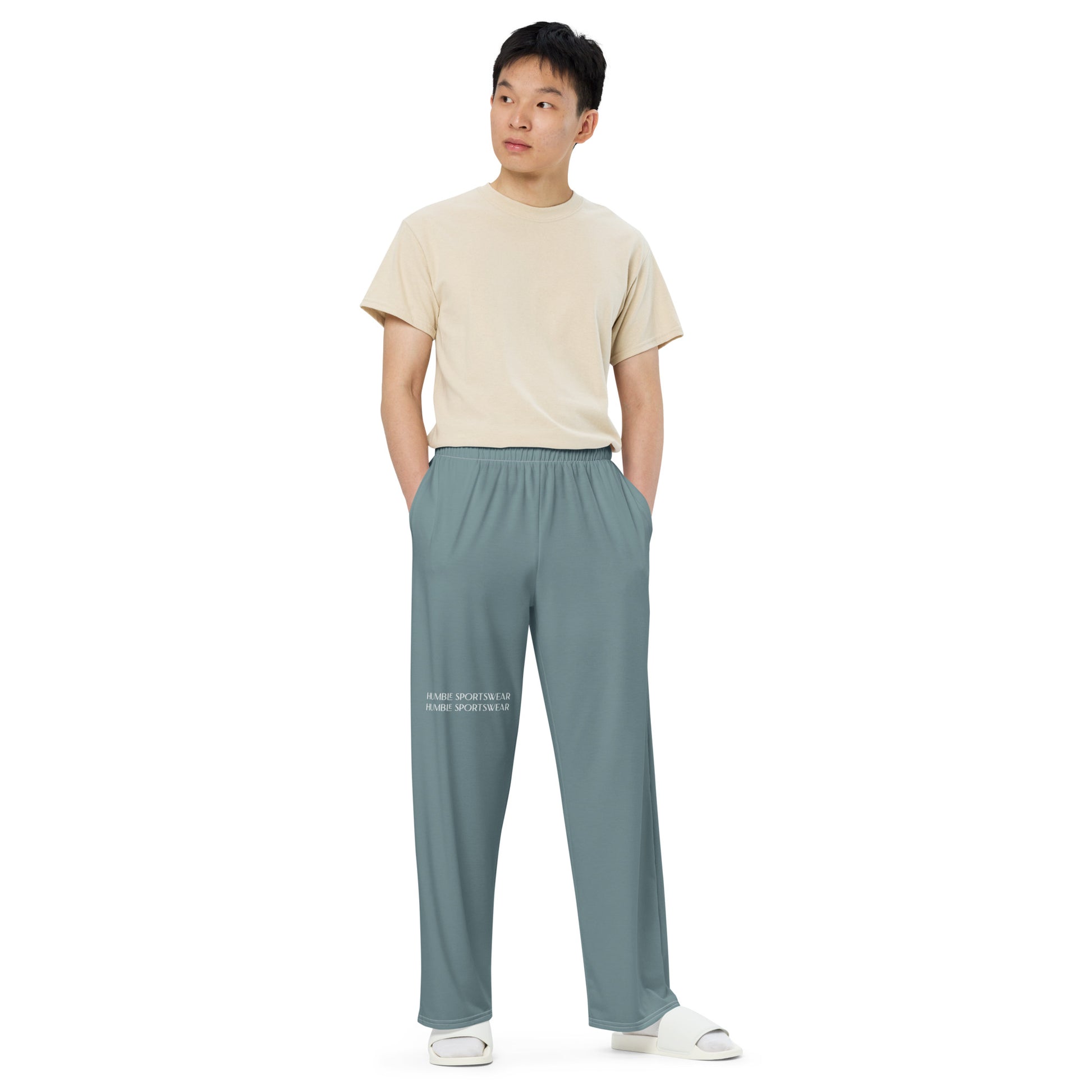 Humble Sportswear, men's color match casual loungewear pants, long wide-leg pants for men