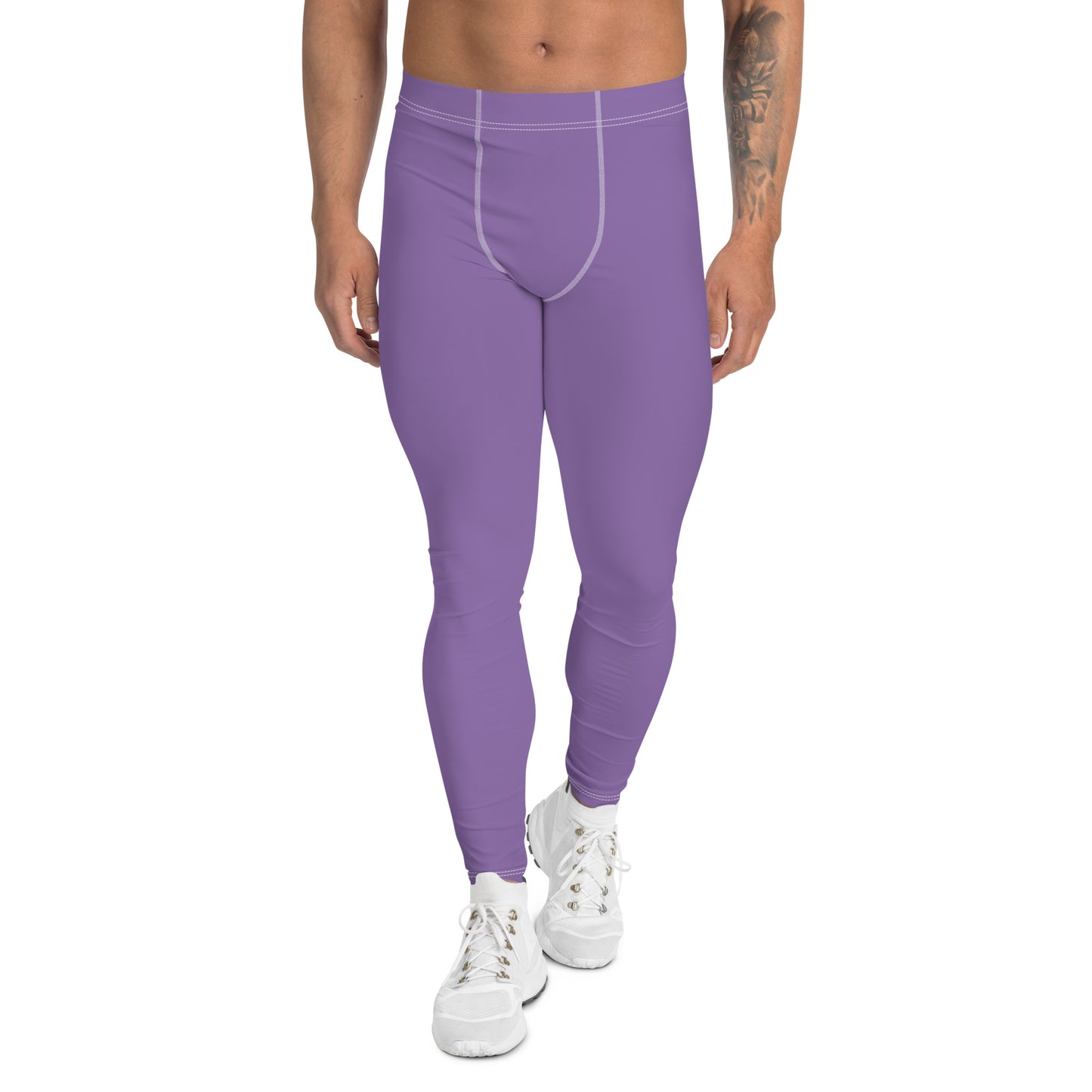 Humble Sportswear, men's color match long activewear stretchy leggings, purple