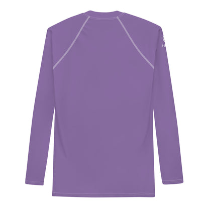 Humble sportswear, men's color match activewear long sleeve compression rash guard tops, purple