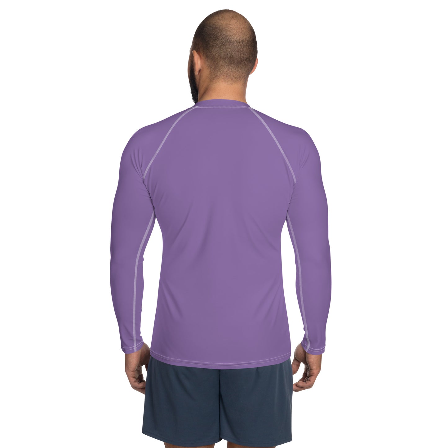 Humble sportswear, men's color match activewear long sleeve compression rash guard tops, purple