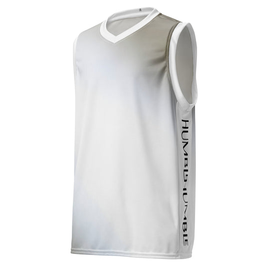 Humble Sportswear, men's color match mesh gradient white basketball jersey