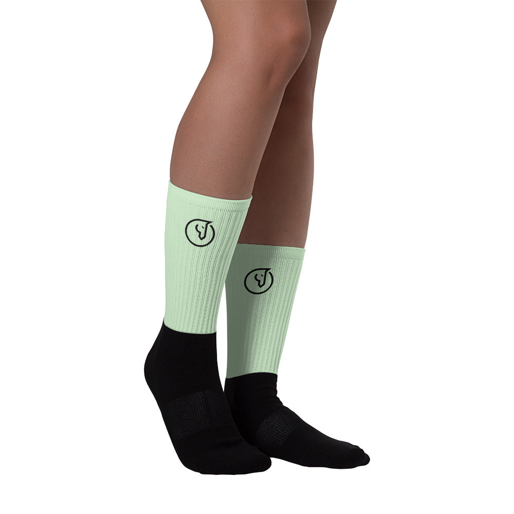 Humble Sportswear™ Mint Green Crew Socks Mireille Fine Art
